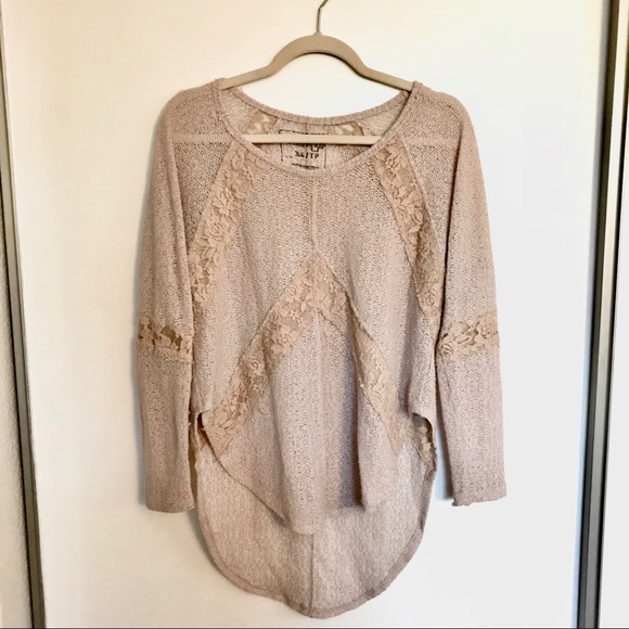 Free People Flying V Hacci sweater- EUC - Picture 3 of 8